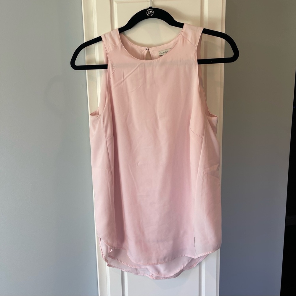 Calvin Klein Pink Tank Top Rounded Neckline Sleeveless